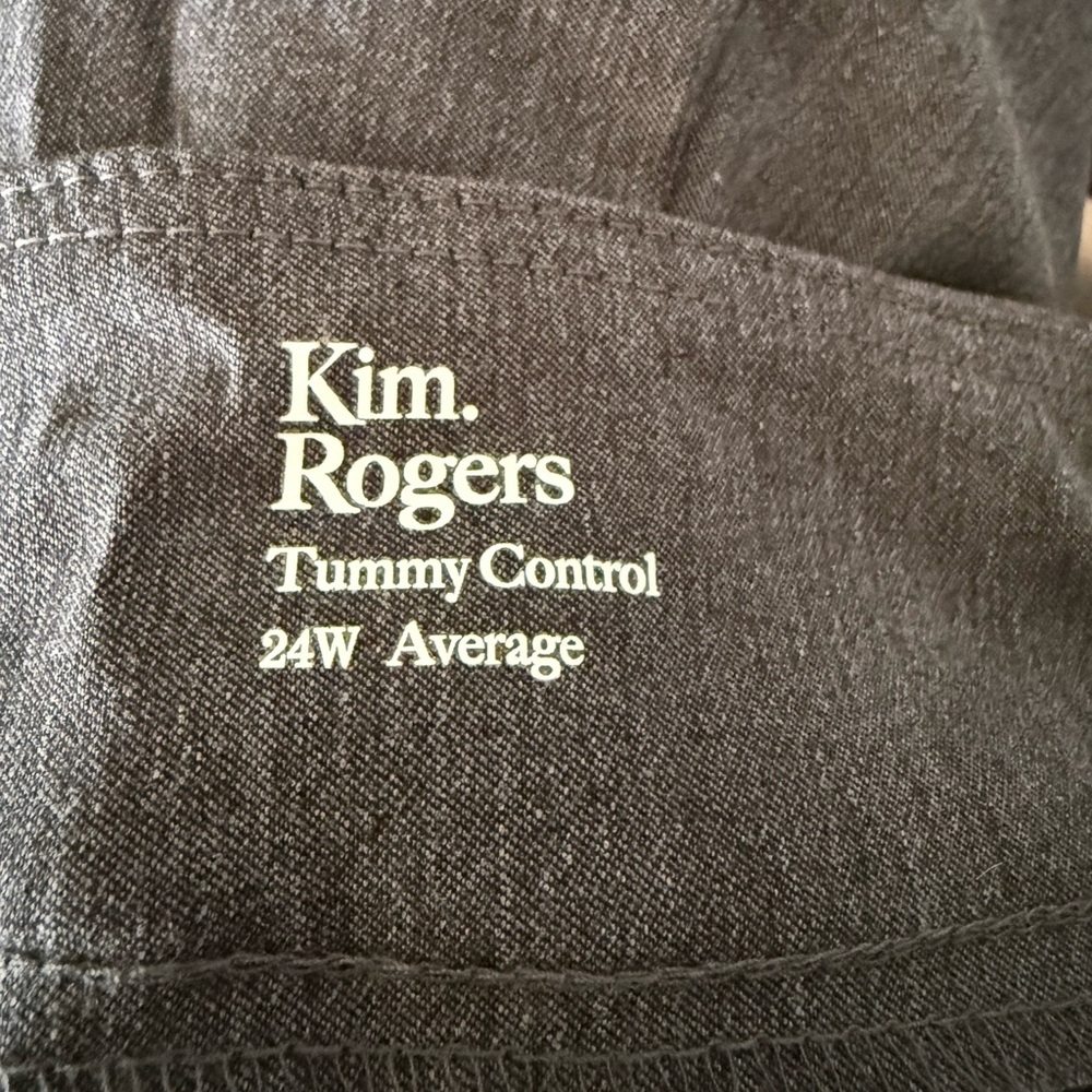 Plus Size Women Kim Rogers Tummy Control Pull On Pants Stretch Sz 24W Gray NWT - Picture 8 of 8